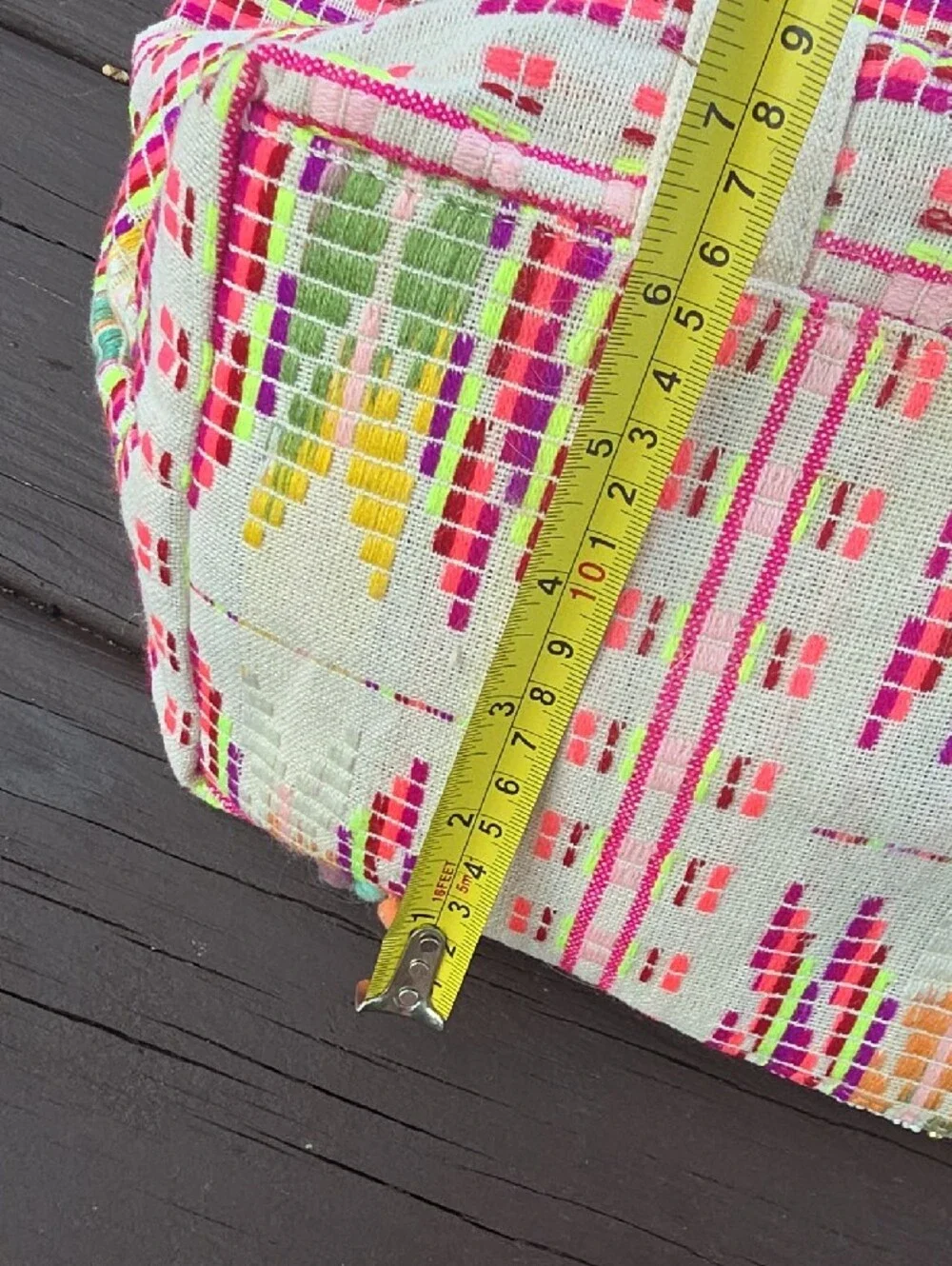 Bohemian Multicolor Embroidered Throw Bag with Pom Trim